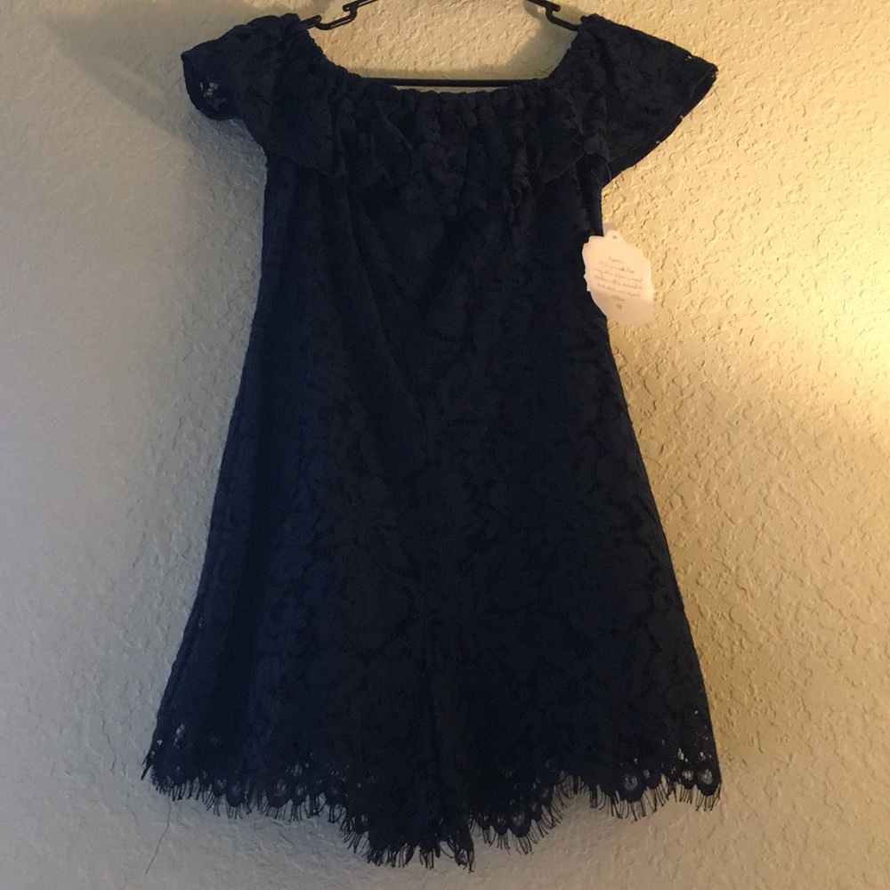 Altar’d State Navy Lace Romper